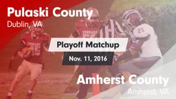 Matchup: Pulaski County vs. Amherst County  2016