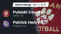 Recap: Pulaski County  vs. Patrick Henry  2019