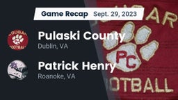 Recap: Pulaski County  vs. Patrick Henry  2023