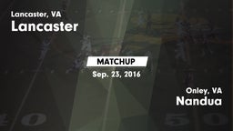 Matchup: Lancaster vs. Nandua  2016