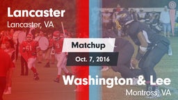 Matchup: Lancaster vs. Washington & Lee  2016
