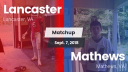 Matchup: Lancaster vs. Mathews  2018