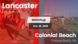 Matchup: Lancaster vs. Colonial Beach  2018