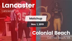 Matchup: Lancaster vs. Colonial Beach  2019