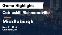 Cobleskill-Richmondville  vs Middleburgh  Game Highlights - Nov. 21, 2018