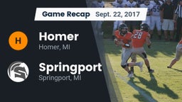 Recap: Homer  vs. Springport  2017