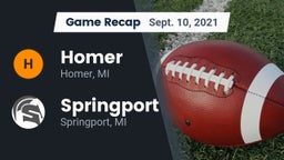 Recap: Homer  vs. Springport  2021