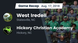 Recap: West Iredell  vs. Hickory Christian Academy  2018