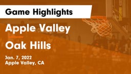 Apple Valley  vs Oak Hills  Game Highlights - Jan. 7, 2022