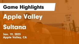 Apple Valley  vs Sultana Game Highlights - Jan. 19, 2023