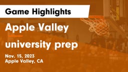 Apple Valley  vs university prep Game Highlights - Nov. 15, 2023