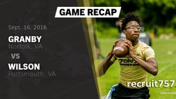 Recap: Granby  vs. Wilson  2016