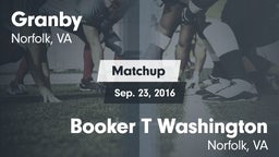 Matchup: Granby vs. Booker T Washington  2016