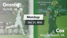 Matchup: Granby vs. Cox  2016