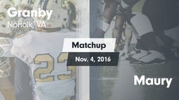 Matchup: Granby vs. Maury 2016