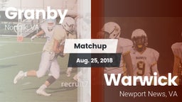 Matchup: Granby vs. Warwick  2018