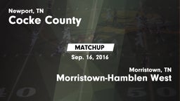 Matchup: Cocke County vs. Morristown-Hamblen West  2016