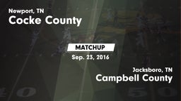 Matchup: Cocke County vs. Campbell County  2016