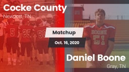 Matchup: Cocke County vs. Daniel Boone  2020