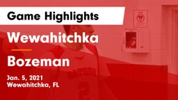 Wewahitchka  vs Bozeman Game Highlights - Jan. 5, 2021