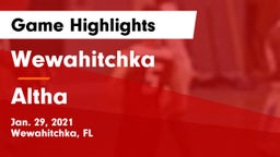 Wewahitchka  vs Altha Game Highlights - Jan. 29, 2021