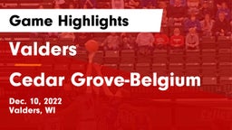 Valders  vs Cedar Grove-Belgium  Game Highlights - Dec. 10, 2022