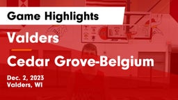 Valders  vs Cedar Grove-Belgium  Game Highlights - Dec. 2, 2023
