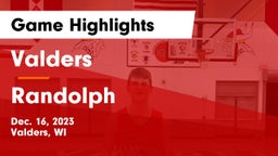 Valders  vs Randolph  Game Highlights - Dec. 16, 2023