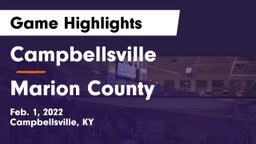 Campbellsville  vs Marion County  Game Highlights - Feb. 1, 2022