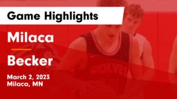 Milaca  vs Becker  Game Highlights - March 2, 2023