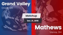 Matchup: Grand Valley vs. Mathews  2016