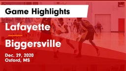 Lafayette  vs Biggersville  Game Highlights - Dec. 29, 2020
