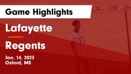 Lafayette  vs Regents Game Highlights - Jan. 14, 2023