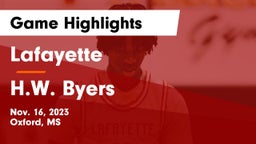 Lafayette  vs H.W. Byers  Game Highlights - Nov. 16, 2023