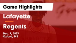 Lafayette  vs Regents Game Highlights - Dec. 9, 2023