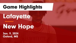 Lafayette  vs New Hope  Game Highlights - Jan. 9, 2024