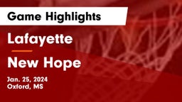 Lafayette  vs New Hope  Game Highlights - Jan. 25, 2024