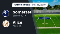 Recap: Somerset  vs. Alice  2019