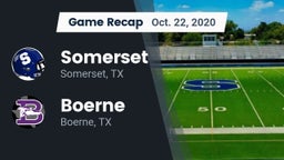 Recap: Somerset  vs. Boerne  2020