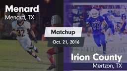Matchup: Menard vs. Irion County  2016