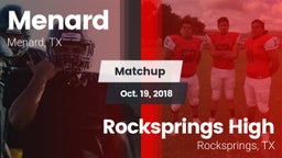 Matchup: Menard vs. Rocksprings High 2018