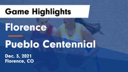 Florence  vs Pueblo Centennial Game Highlights - Dec. 3, 2021