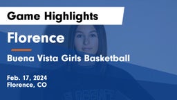 Florence  vs Buena Vista Girls  Basketball  Game Highlights - Feb. 17, 2024