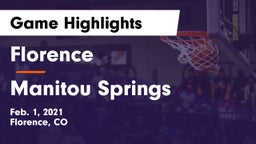 Florence  vs Manitou Springs  Game Highlights - Feb. 1, 2021