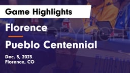 Florence  vs Pueblo Centennial  Game Highlights - Dec. 5, 2023