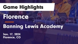 Florence  vs Banning Lewis Academy  Game Highlights - Jan. 17, 2024