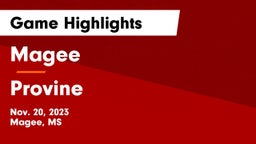 Magee  vs Provine  Game Highlights - Nov. 20, 2023