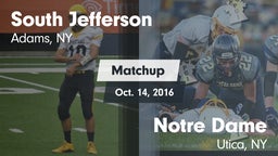 Matchup: South Jefferson vs. Notre Dame  2016