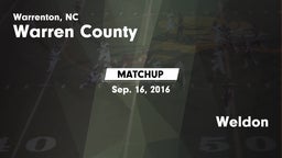 Matchup: Warren County vs. Weldon 2016