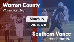 Matchup: Warren County vs. Southern Vance  2016